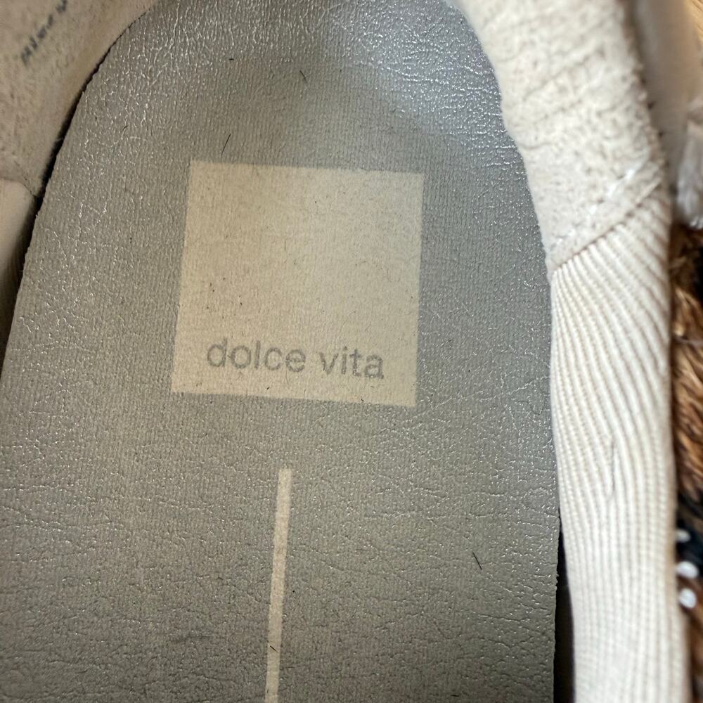 Dolce Vita Notice Stitch Brown Leopard Print Genuine Calf Hair Sneakers Size 9 - Picture 3 of 16